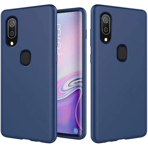 Samsung Galaxy A20/A30 Coque Ultra Mince Liquide Pour Gel Doux Microfibre De Caoutchouc Rayure Protecteur Cas(Bleu)