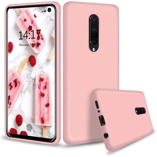 Oneplus 7 Pro Coque Ultra Mince Liquide Pour Gel Doux Microfibre De Caoutchouc Rayure Protecteur Cas(Rose)