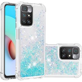 Coque Pour Redmi 10, Coin Airbag Antichute Sables Mouvants Coque Tpu Bumper Sparkle Case Xiaomi Redmi 10. Ybw Star Blue