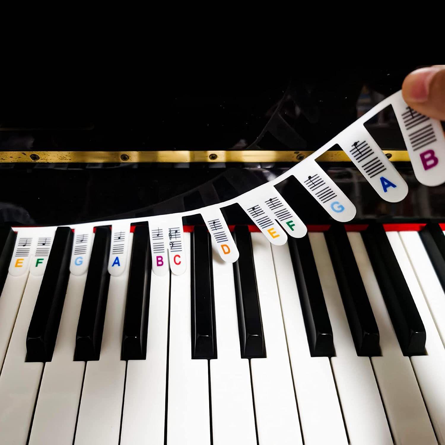 Étiquettes amovibles de notes de clavier de piano en silicone