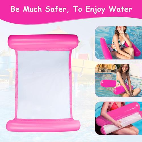 Multi Usage Flottantes Hamac, Flotteur Gonflable Piscine 4 -en-1Flottant de inclinable Flotteur Hamac Hamac d'eau Multi-Usage Pliable Flottantes Hamac Portable Flotteur Ultraléger (Rose)