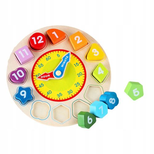 Horloge En Bois 1pc Horloge D'apprentissage Du Temps