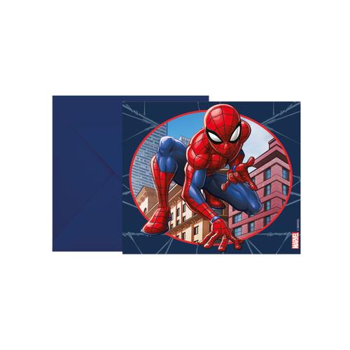 6 Cartons D Invitation Avec Enveloppes Spiderman
