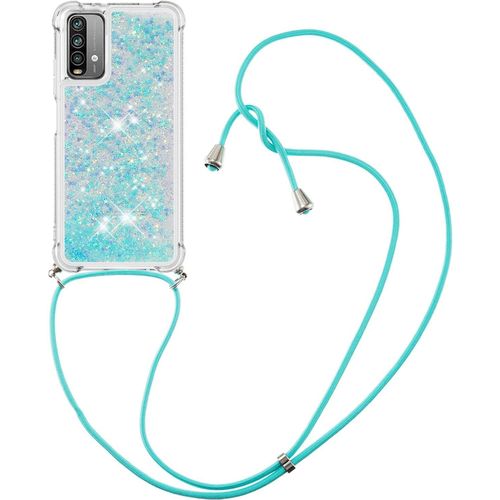 Pour Xiaomi Redmi 9t Coque, Bling Liquide Paillette Kawaii Cordage Case Pour Xiaomi Redmi 9t. Lp Star Blue