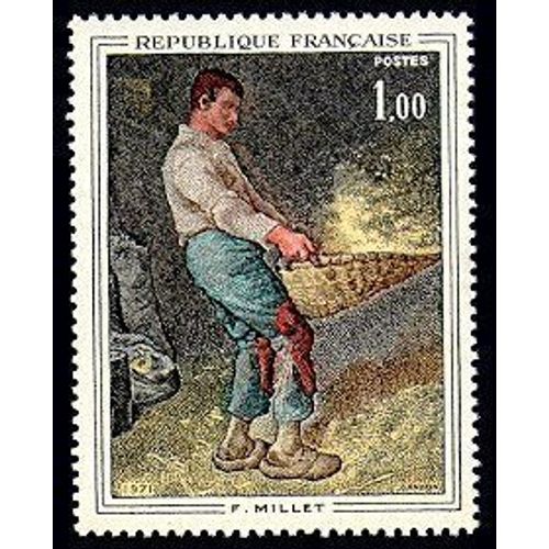 France 1972, Très Beau Timbre Neuf** Luxe Yvert 1672, Oeuvre De Jean-François Millet "Le Vanneur" .