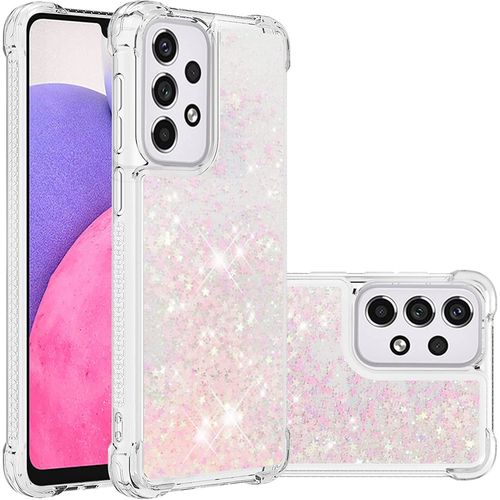 Coque Pour Samsung Galaxy A33 5g, Corner Airbag Fall Bling Quicksand Liquid Sparkle Tpu Case Cover For Samsung Galaxy A33 5g. Ybw Star Pink