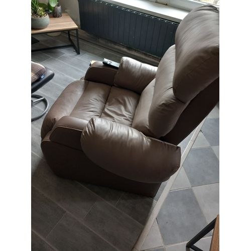 Fauteuil Relax Releveur Électrique Persan Tissu Cuir Marron