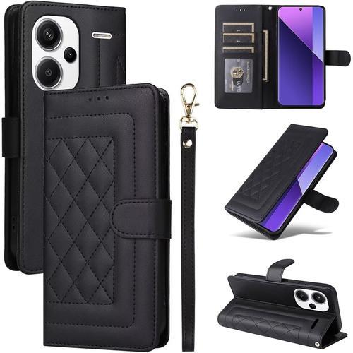 Coque Pour Xiaomi Redmi Note 13 Pro Plus 5g/Note 13 Pro+, Etui Protection Housse Premium En Cuir Pu, Pochette De Portefeuille Fermeture Magnétique Etui À Rabat - Noir