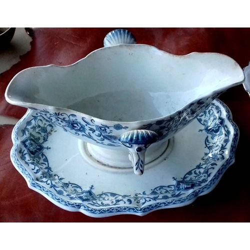Saucière Ancienne Avec Son Assiette, Tampon Authenticité