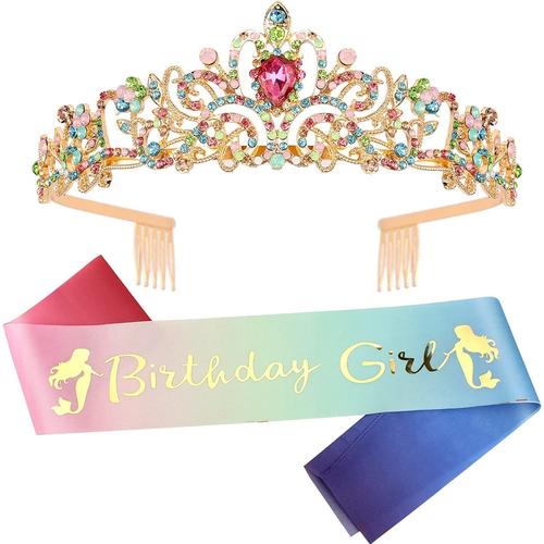 Écharpe pour anniversaire, couronne d'anniversaire, diadème d'or,  anniversaire, écharpe, enterrement de vie de jeune fille, kit de décoration  d'anniversaire, cadeau pour femmes, accessoires de fête