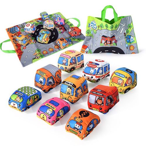 Jouet Pour Bébé 1 An Jouet Montessori Pour Fille Garçon 1 2 Ans - Cadeau Pour Bébé 0 6 12 Mois - Livre De Tissu De Voiture