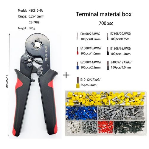 HSC8 6-4 700PCS - Pince À Sertir, Kit D'outils De Sertissage, Mini Outils, Alicates, Pince À Sertir