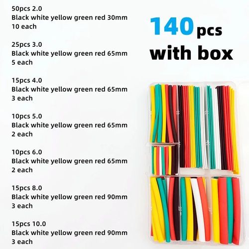 140pcs - WOZO Kit'Outils de Sertissage de Virole, Pince à Sertir à Cliquet Auto Réglable, Pince à Dénuder les Fils, avec Tube Thermorétractable et Politiquement
