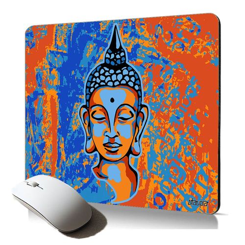 tapis de souris souple bouddha hindou pochoir motif colore yoga mousepad professionnel cadeau de noel zen tibet