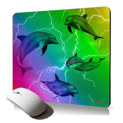tapis de souris souple dauphin marsouin mousepad arc en ciel animal des mers accessoire bureau Imprimé cadeau