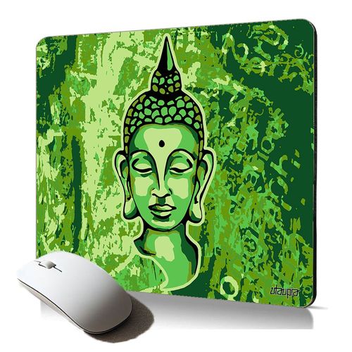 tapis de souris souple portrait bouddha yoga asie peinture art ethnic mousepad cadeau femme zen meditation bouddhisme