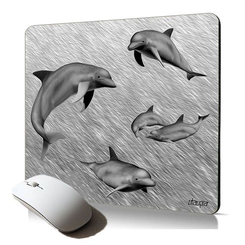 tapis de souris souple motif dauphin gris dessin bureau ocean pour gamer marsouin animaux résistant stable