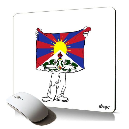 tapis de souris souple drapeauTibet tibetain motif asie cadeau zen bouddhisme flexible bouddha pc fixe stable