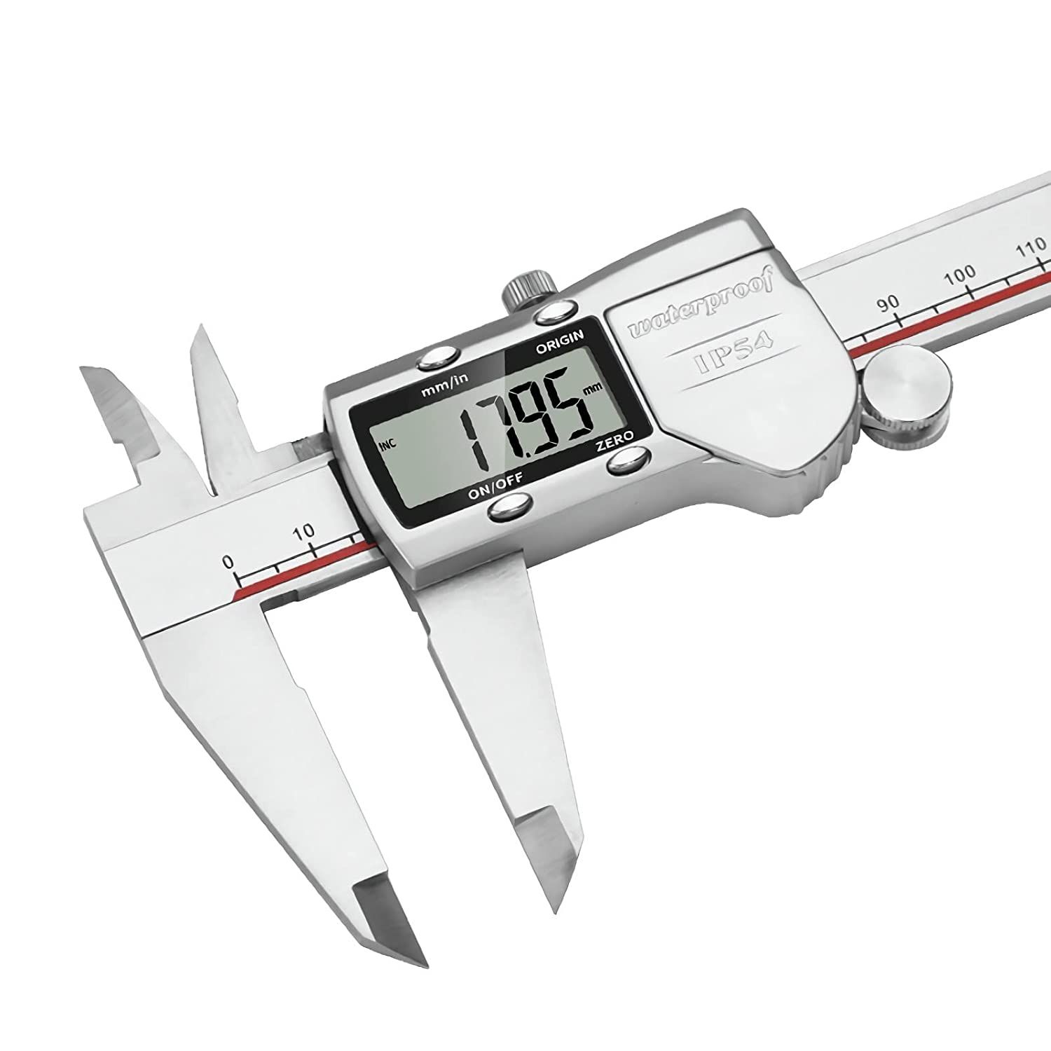 Pied a Coulisse Digital Professionnel 150mm Pied a Coulisse Numerique Acier Inoxydable Caliper IP54 Résiste aux Eclaboussures mm/inch conversion Écran LCD et Batterie de Secours