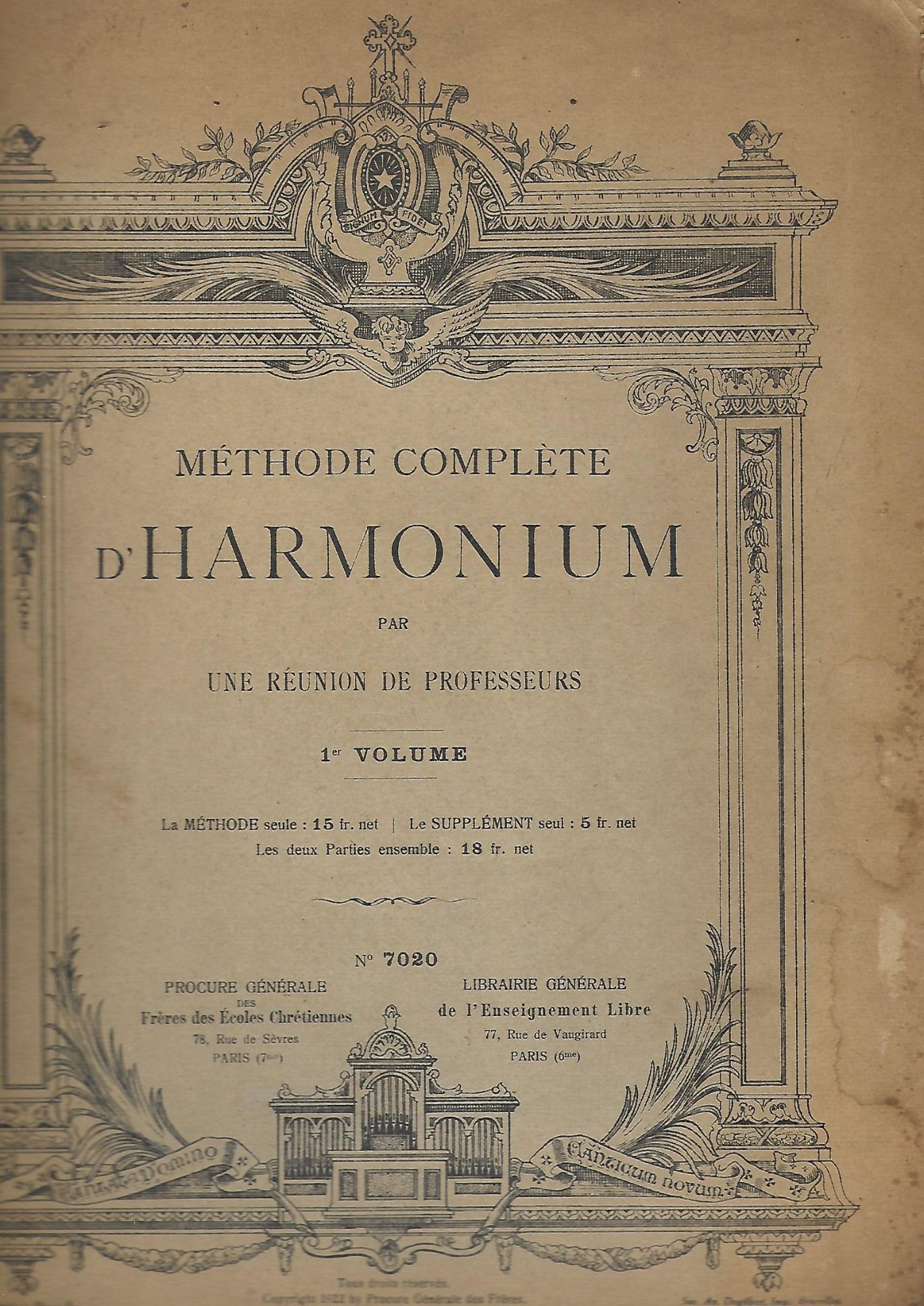 Méthode Complète D Harmonium Procure Générale Des Frères Des Écoles Chrétiennes