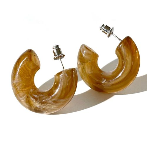 Peri'sbox-Boucles D'oreilles Créoles Optiques Acryliques Colorées,Légères,Minimalistes,En Écaille De Tortue,Pour Femme