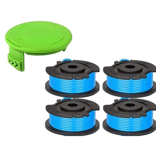 Lot de 4 bobines de fil de rechange pour désherbeur Greenworks 29252 29092 Greenworks 18 V, 24 V, 40 V, 60 V, 80 V,Avec 1 Capuchons