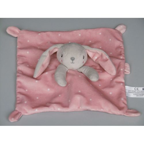 Doudou Lapin Plat Rose Gris Étoiles Blanches Simba Toys