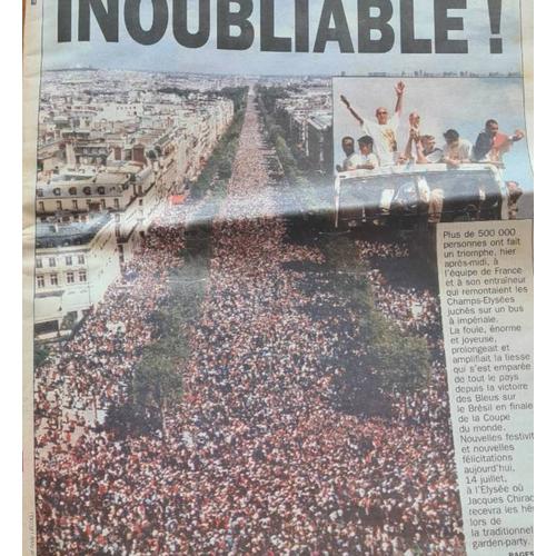 Aujourd'hui En France/ Le Parisien Du 14 Juillet 1998, Victoire Des Bleus Cdm 1998