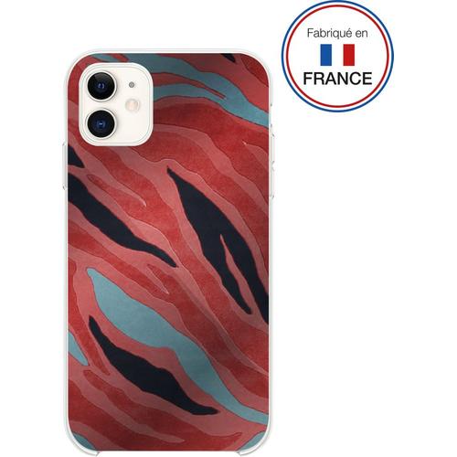 Coque Résine Iphone Xr / 11 Tigre Rose Miroir - Fabriquée En France Bigben