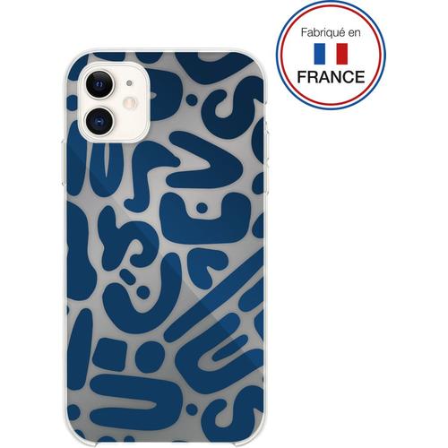 Coque Résine Iphone Xr / 11 Motifs Bleus - Fabriquée En France Bigben