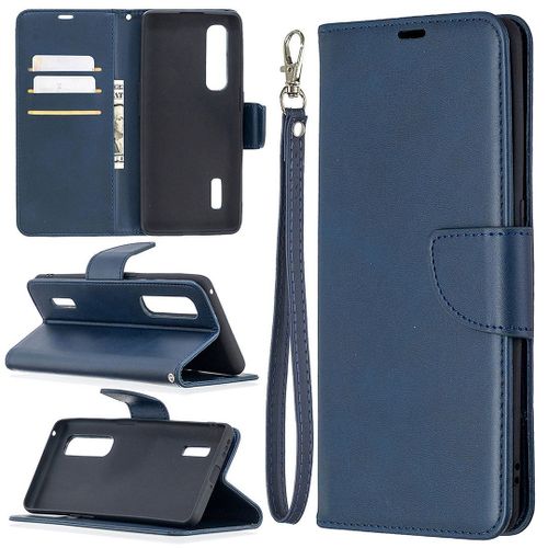 Saturcase Coque Pour Oppo Find X2 Pro, Luxe Pu Cuir Magnétique Flip Portefeuille Support Porte-Carte Protecteur Housse Étui Avec Dragonne Pour Oppo Find X2 Pro (Bleu)