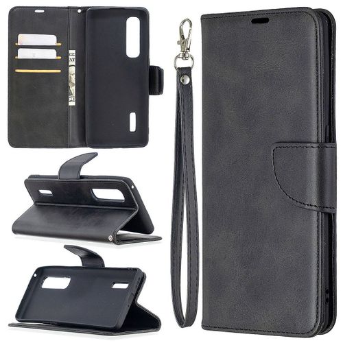 Saturcase Coque Pour Oppo Find X2 Pro, Luxe Pu Cuir Magnétique Flip Portefeuille Support Porte-Carte Protecteur Housse Étui Avec Dragonne Pour Oppo Find X2 Pro (Noir)