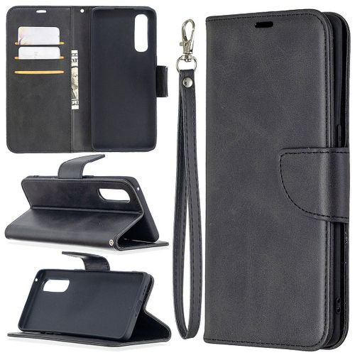 Saturcase Coque Pour Oppo Find X2 Neo, Luxe Pu Cuir Magnétique Flip Portefeuille Support Porte-Carte Protecteur Housse Étui Avec Dragonne Pour Oppo Find X2 Neo (Noir)