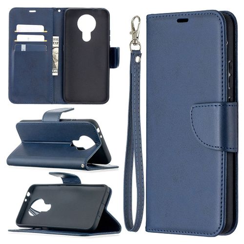 Saturcase Coque Pour Nokia 3.4, Luxe Pu Cuir Magnétique Flip Portefeuille Support Porte-Carte Protecteur Housse Étui Avec Dragonne Pour Nokia 3.4 (Bleu)