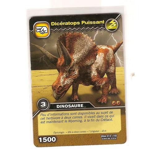 Dkaa 018/100 - Dicératops Puissant - L'attaque Des Dinosaures Alpha - Dinosaur King