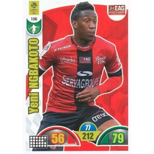 106 Yeni Ngbakoto - En Avant De Guingamp - Panini Adrenalyn Xl Ligue 1 - 2018-2019 Carte Football