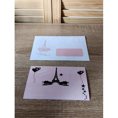 10 Cartes D'invitations D'anniversaire (Thème : Paris)