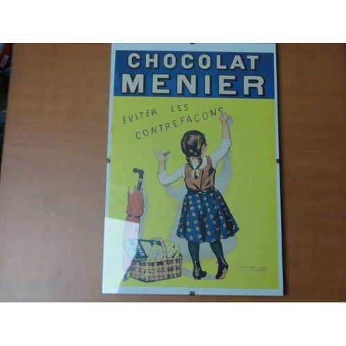 lot de 2 Affiches, " reproduction" sous plexi glace, chocolat Meunier & biscuits, Lulu
