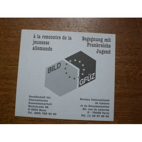 Autocollant Stickers A La Rencontre De La Jeunesse Allemende