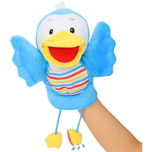 Marionnette à main oiseau en peluche avec bouche mobile, pour jeux