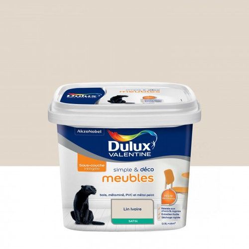 Peinture SIMPLE et DECO MEUBLES SATIN Lin Ivoire 0.5L