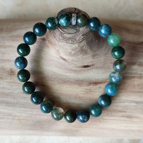 Bracelet Pierres Naturelles - Agate Mousse - Fabriqué En France