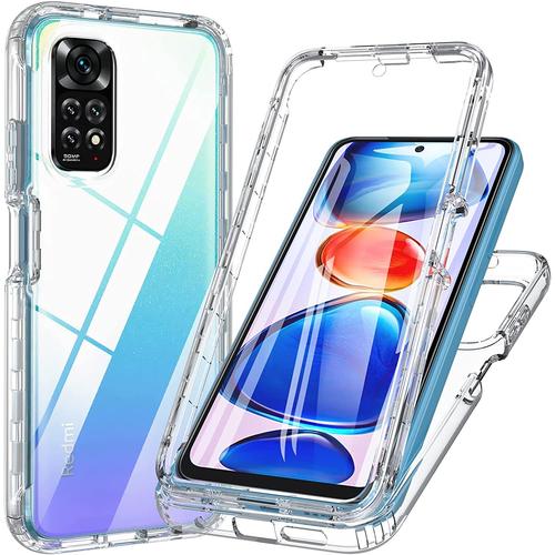 Coque Pour Xiaomi Redmi Note 11,Coque Redmi Note 11/11s, Antichoc Silicone Avec Protège Écran 360° Full Body Protection Transparente Etui Housse Coque Pour Redmi Note 11/11s 4g (Clair)