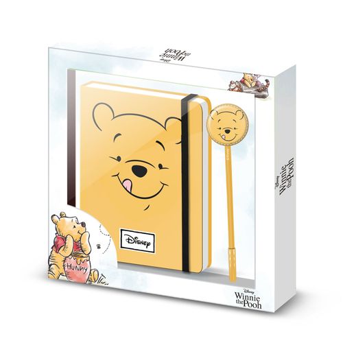 Winnie L'ourson Face Coffret Cadeau Avec Journal Et Stylo À Bille Fashion, Jaune