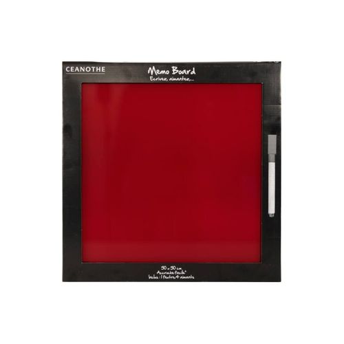 Mémo board face magnétique verre rouge 50x50 cm