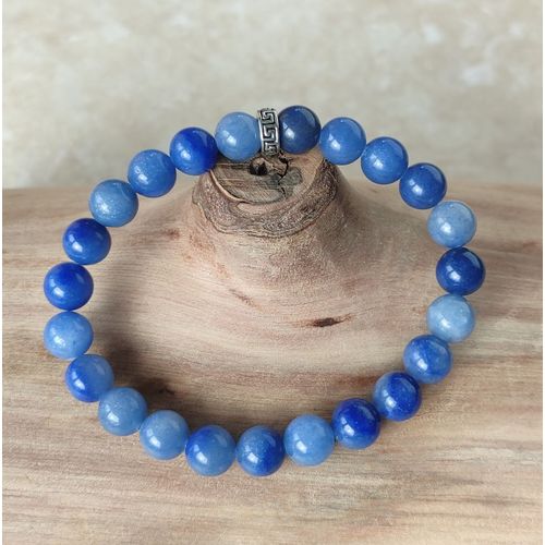 Bracelet Pierres Naturelles - Aventurine Bleue - Fabriqué En France
