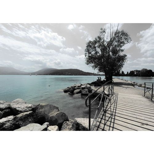 Tableau sur toile ponton du lac d'Annecy 30x45 cm