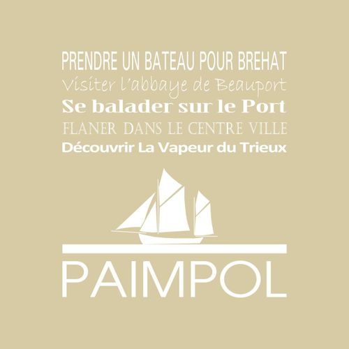 Tableau sur toile Paimpol beige 30x30 cm