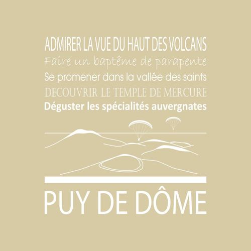 Tableau sur toile Puy-de-Dôme beige 30x30 cm