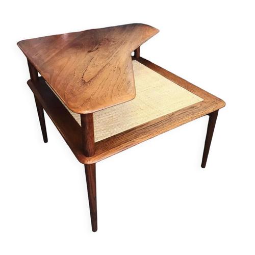 Table Basse Minerva Teck Et Cannage De Peter Hdvidt Bois